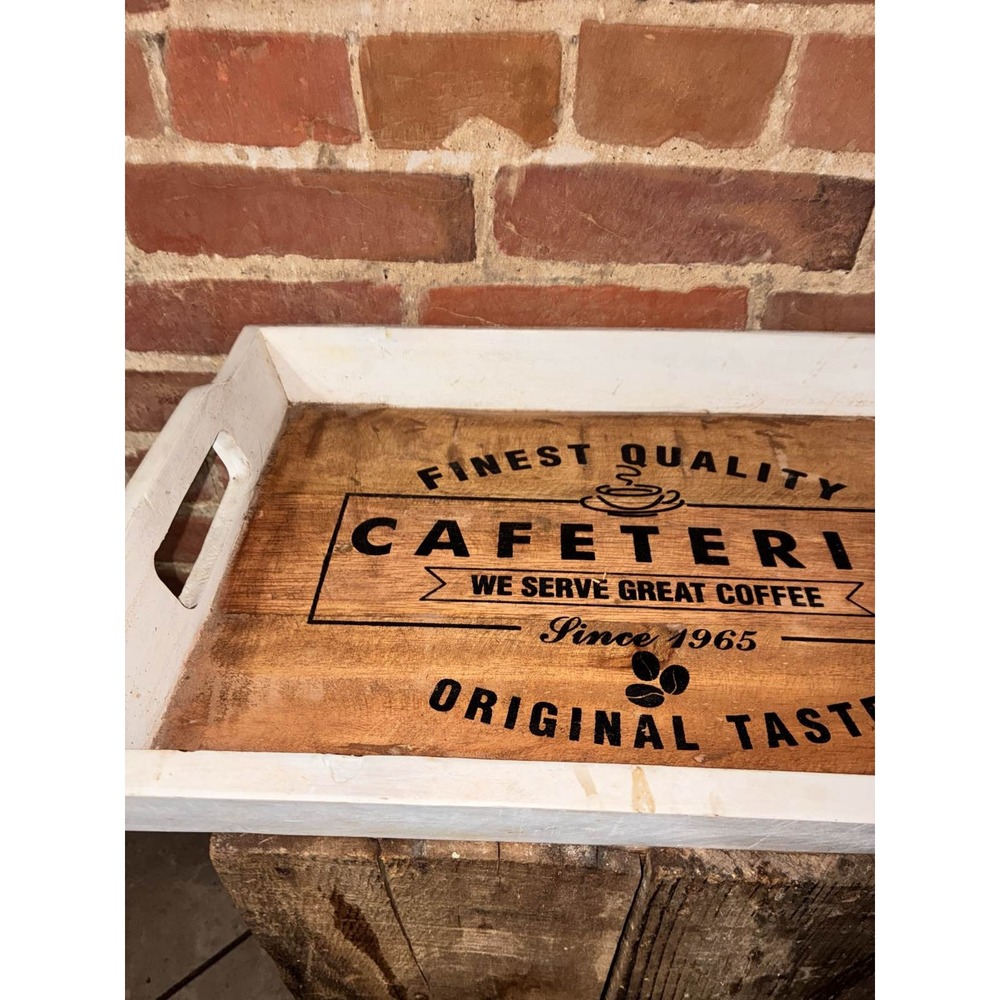 Rustic‎ Wood Serving Tray with Handles Farmhouse Decor - Picture 6 of 6